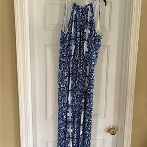 Bisou Bisou Blue and White Printed Maxi